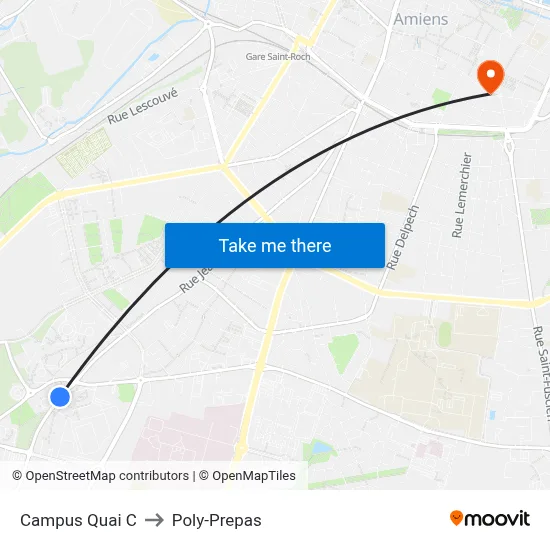 Campus Quai C to Poly-Prepas map
