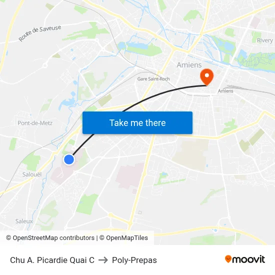 Chu A. Picardie Quai C to Poly-Prepas map