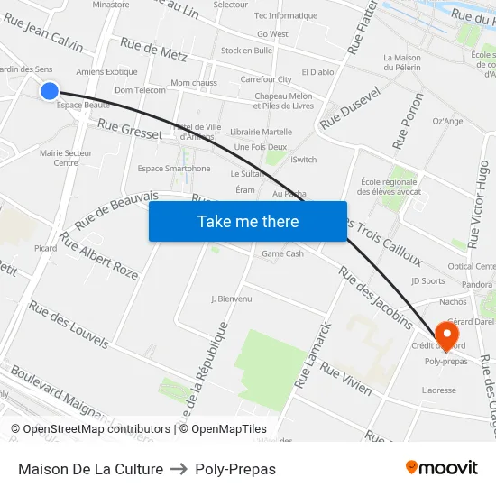 Maison De La Culture to Poly-Prepas map