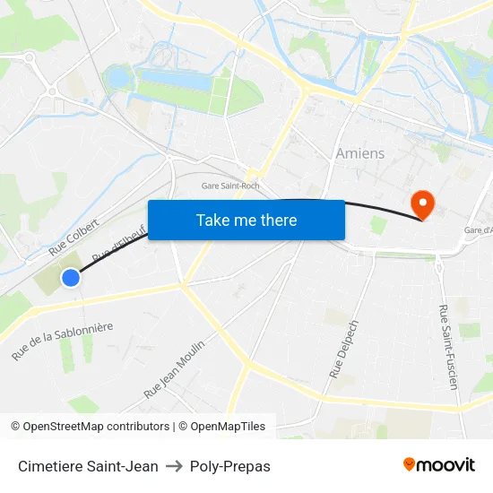 Cimetiere Saint-Jean to Poly-Prepas map