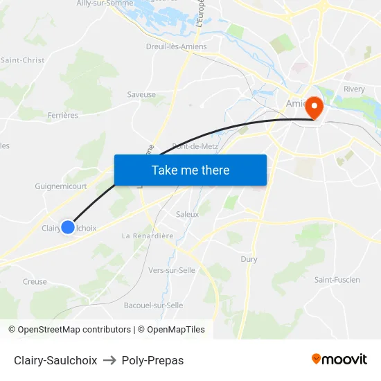 Clairy-Saulchoix to Poly-Prepas map
