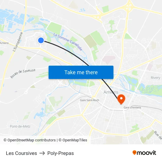Les Coursives to Poly-Prepas map