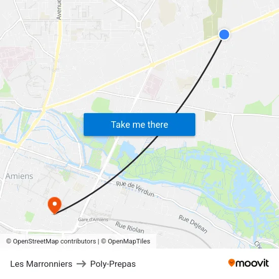 Les Marronniers to Poly-Prepas map