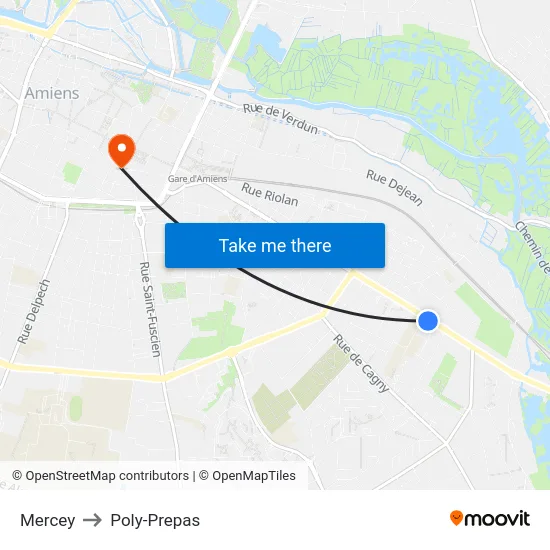 Mercey to Poly-Prepas map