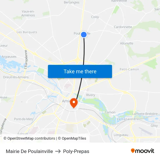 Mairie De Poulainville to Poly-Prepas map