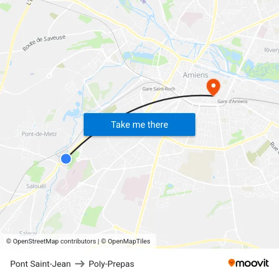 Pont Saint-Jean to Poly-Prepas map