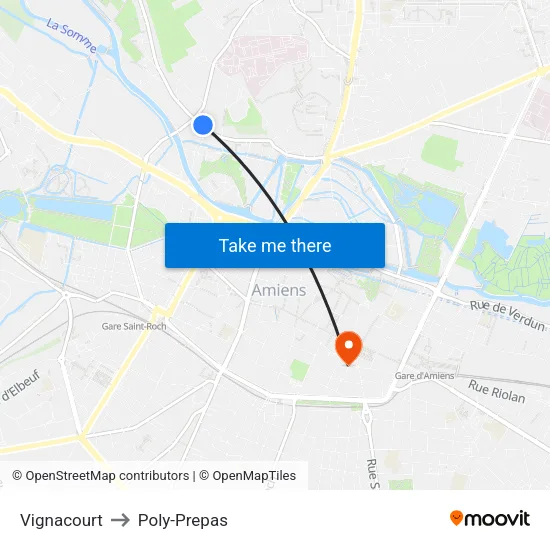 Vignacourt to Poly-Prepas map
