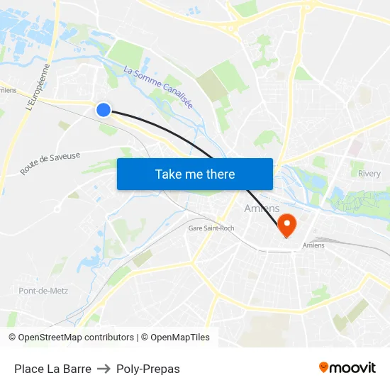 Place La Barre to Poly-Prepas map