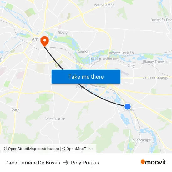 Gendarmerie De Boves to Poly-Prepas map