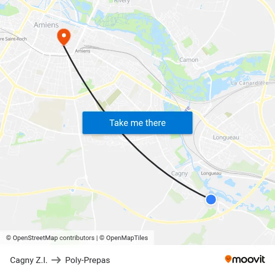 Cagny Z.I. to Poly-Prepas map