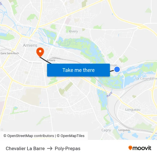 Chevalier La Barre to Poly-Prepas map