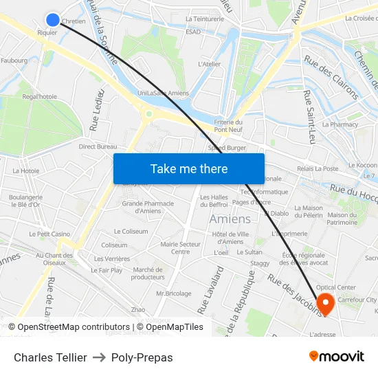 Charles Tellier to Poly-Prepas map