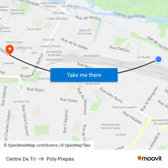 Centre De Tri to Poly-Prepas map