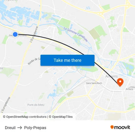 Dreuil to Poly-Prepas map