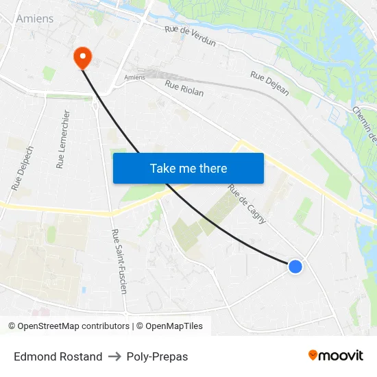 Edmond Rostand to Poly-Prepas map