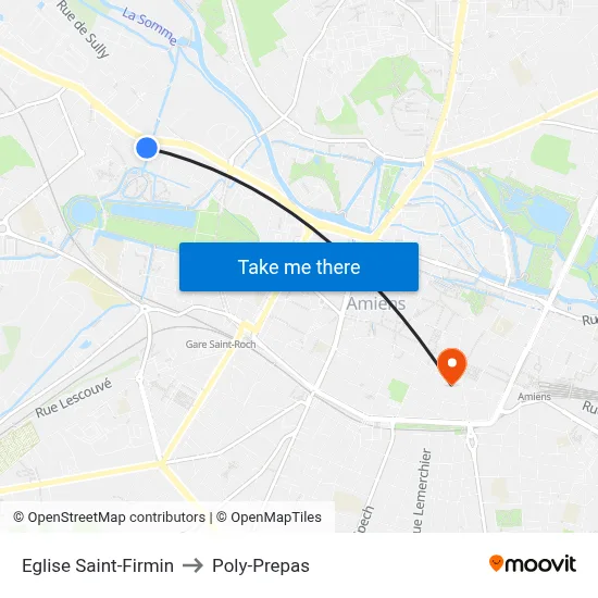 Eglise Saint-Firmin to Poly-Prepas map
