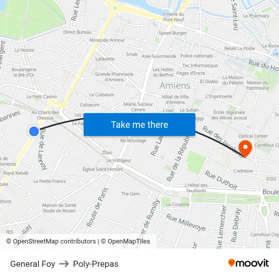 General Foy to Poly-Prepas map