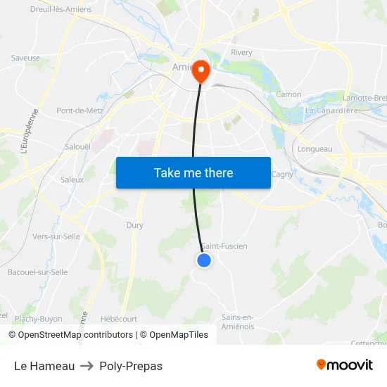Le Hameau to Poly-Prepas map