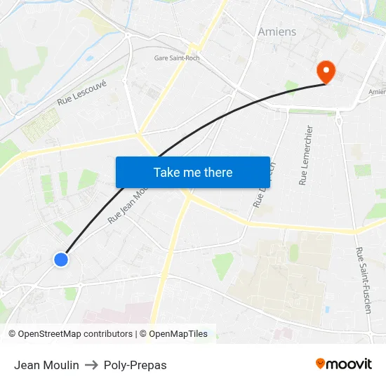 Jean Moulin to Poly-Prepas map