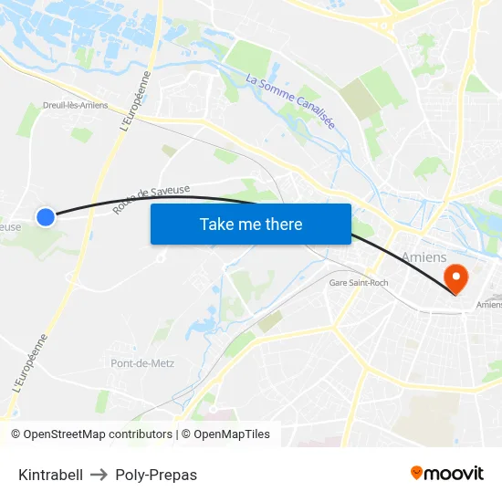 Kintrabell to Poly-Prepas map
