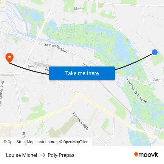 Louise Michel to Poly-Prepas map