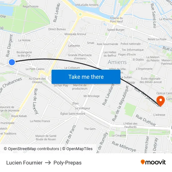 Lucien Fournier to Poly-Prepas map