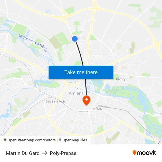 Martin Du Gard to Poly-Prepas map