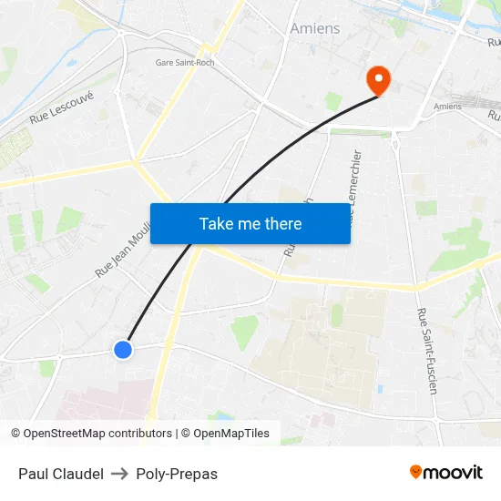 Paul Claudel to Poly-Prepas map