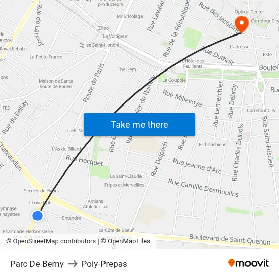 Parc De Berny to Poly-Prepas map