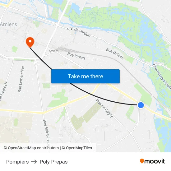 Pompiers to Poly-Prepas map