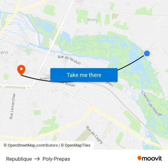 Republique to Poly-Prepas map