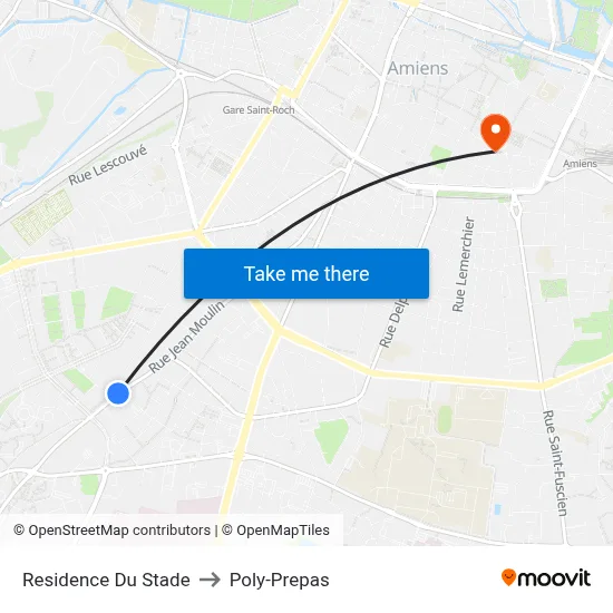 Residence Du Stade to Poly-Prepas map