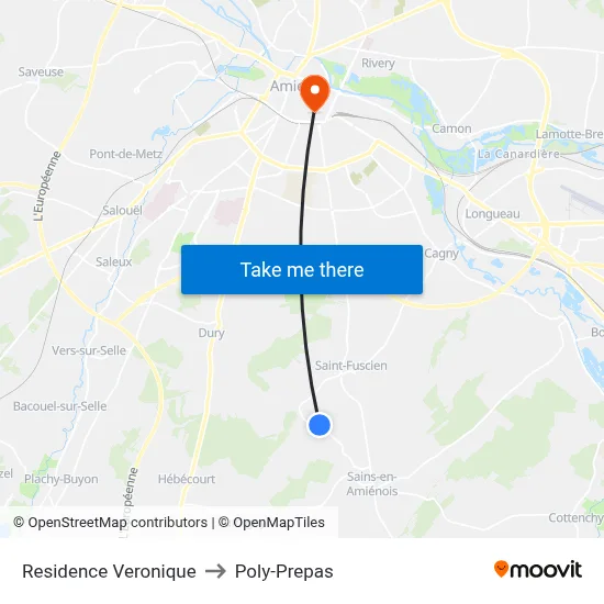 Residence Veronique to Poly-Prepas map