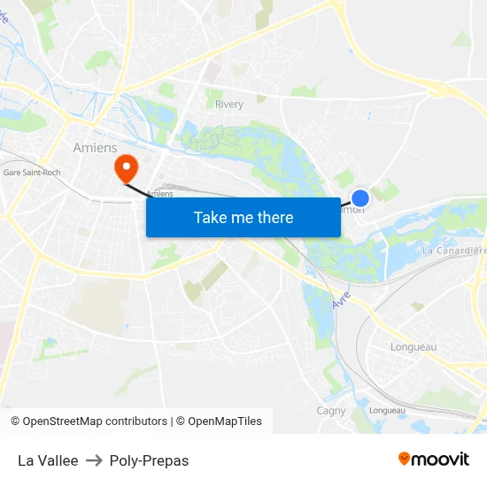 La Vallee to Poly-Prepas map