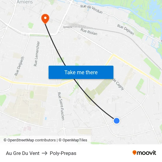 Au Gre Du Vent to Poly-Prepas map