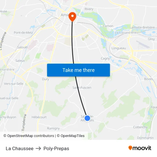 La Chaussee to Poly-Prepas map