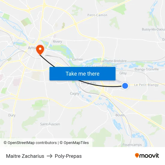 Maitre Zacharius to Poly-Prepas map