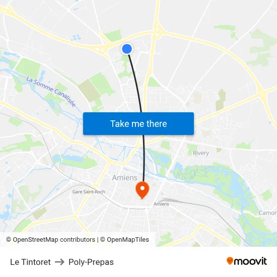 Le Tintoret to Poly-Prepas map