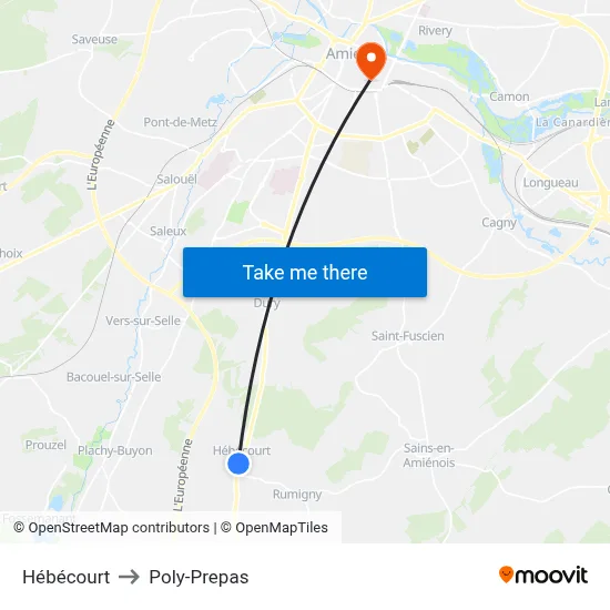 Hébécourt to Poly-Prepas map