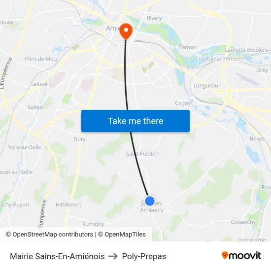 Mairie Sains-En-Amiénois to Poly-Prepas map
