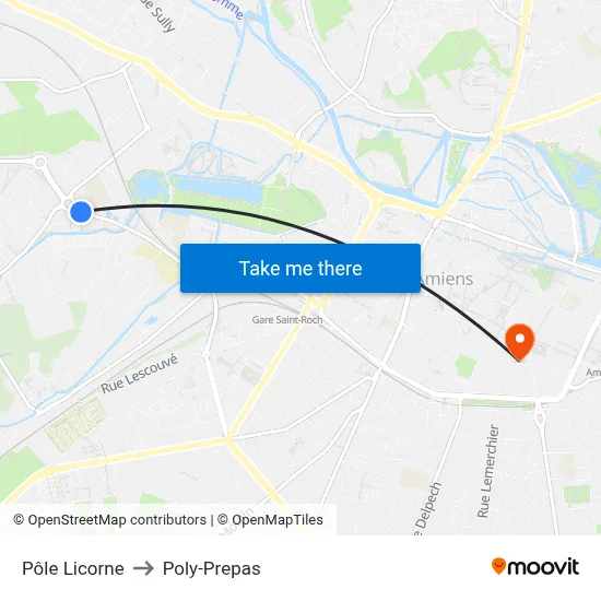 Pôle Licorne to Poly-Prepas map
