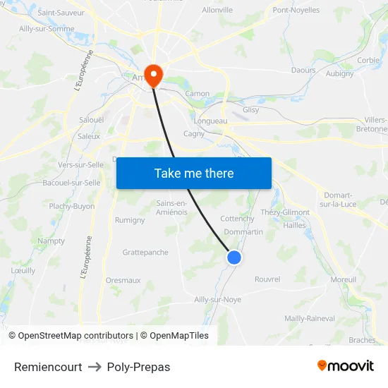 Remiencourt to Poly-Prepas map