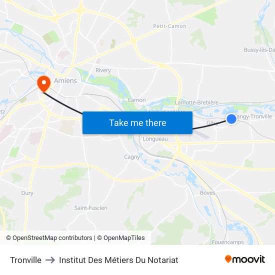 Tronville to Institut Des Métiers Du Notariat map
