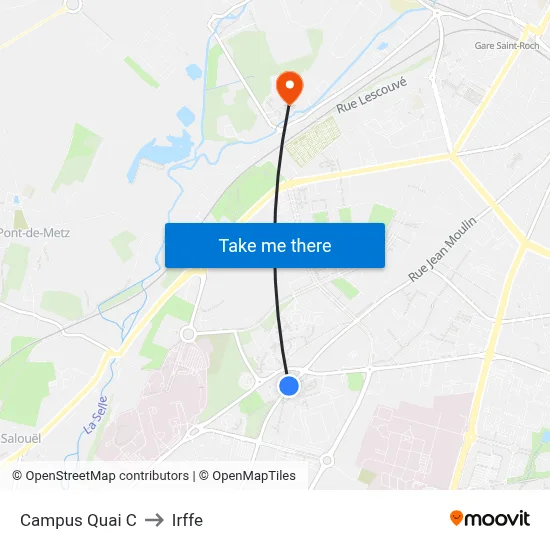Campus Quai C to Irffe map