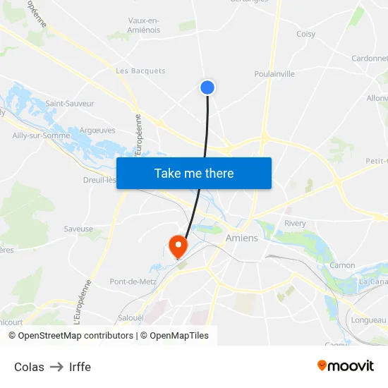 Colas to Irffe map