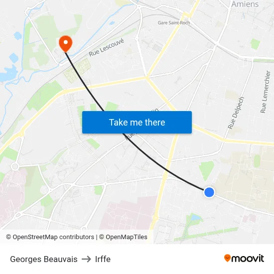 Georges Beauvais to Irffe map
