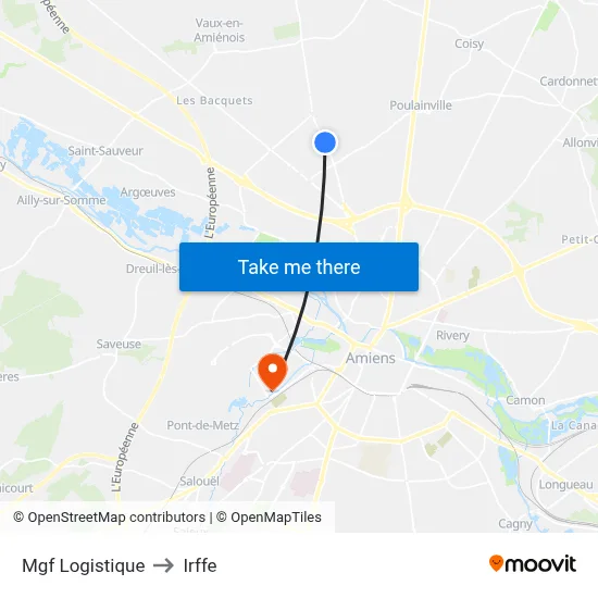 Mgf Logistique to Irffe map