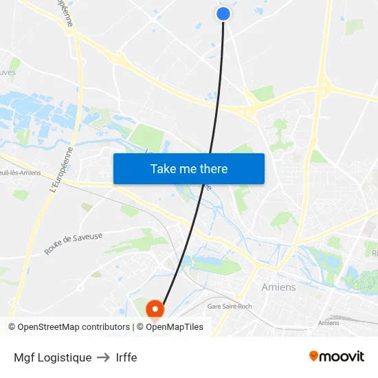 Mgf Logistique to Irffe map