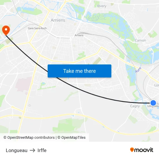 Longueau to Irffe map
