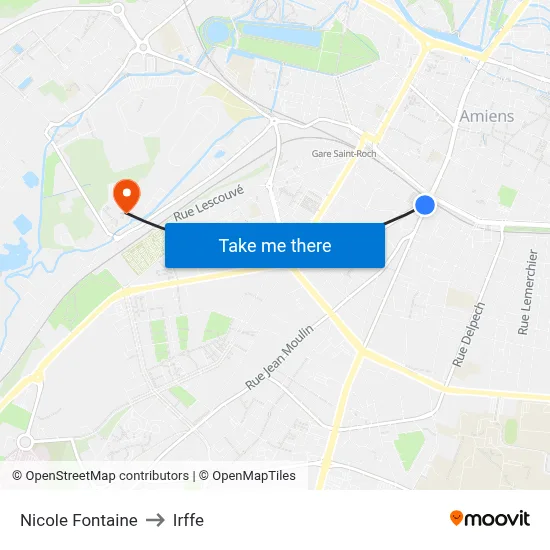 Nicole Fontaine to Irffe map